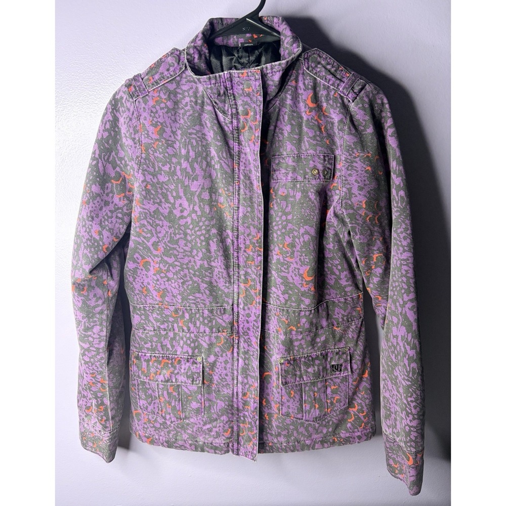 DC Shoes Purple Quilted Camo‎ Jacket Womens Medium Zip Front Streetwear Skate
